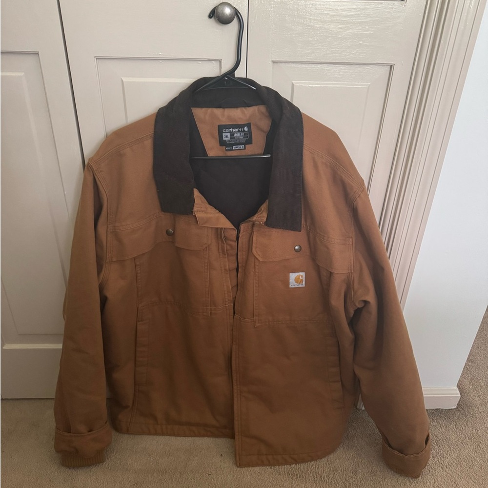Carhartt Brown Military Field Jacket with Corduroy Collar